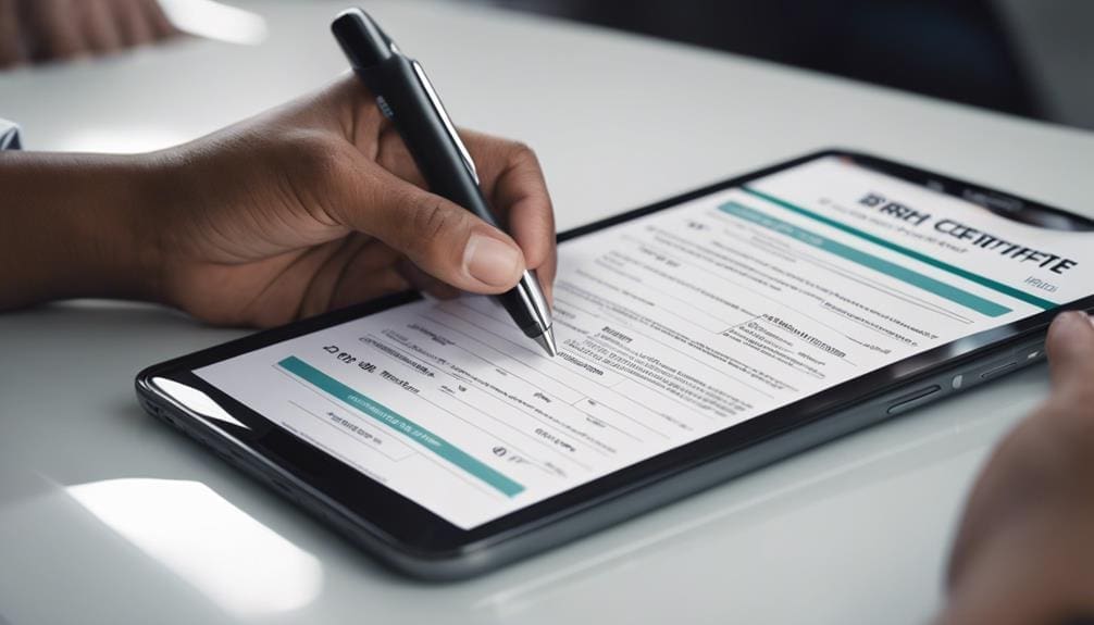 applying for birth certificate