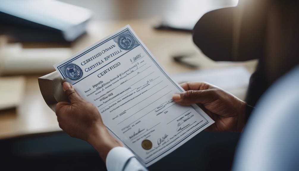 certified original documents submission