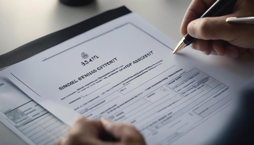 creating single status affidavit