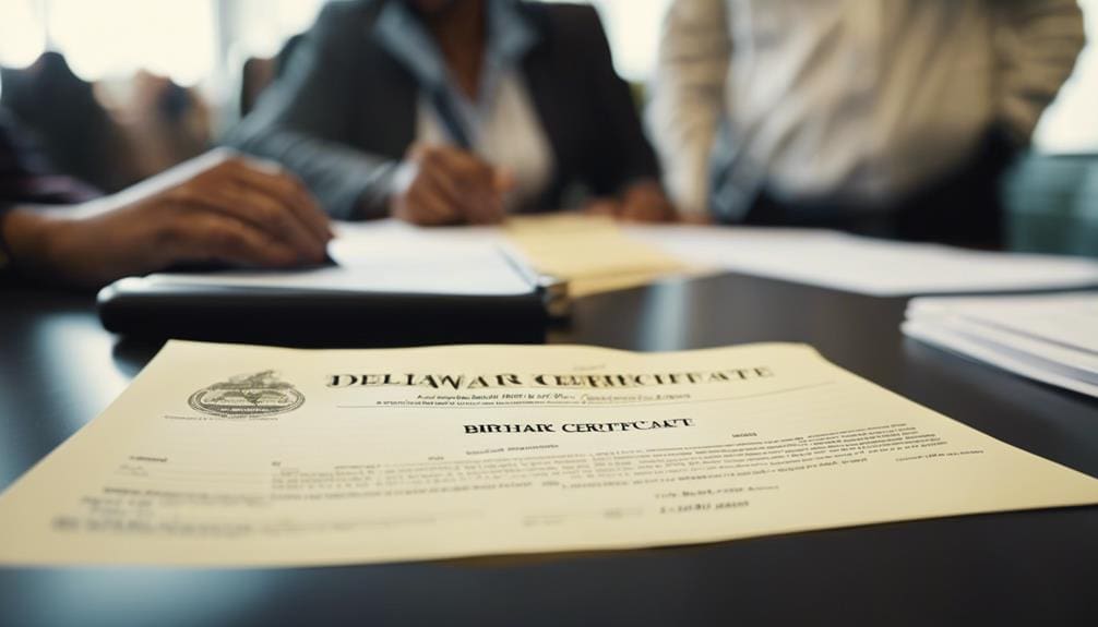 delaware birth certificate process