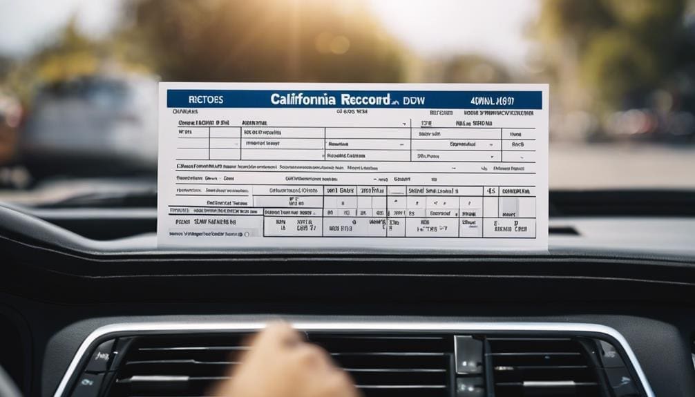 driving record specifics outlined